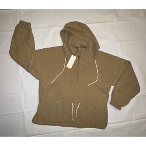 CALIA by Carrie Underwood Women's Large Tan Hooded Windbreaker NWT (MSRP $118)